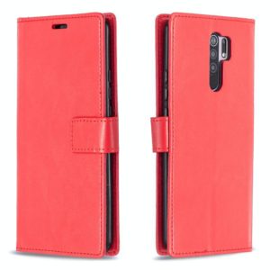 For Xiaomi Redmi 9 Crazy Horse Texture Horizontal Flip Leather Case with Holder & Card Slots & Wallet & Photo Frame(Red) (OEM)