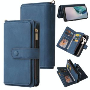 For OnePlus Nord N10 5G Skin Feel PU + TPU Horizontal Flip Leather Case With Holder & 15 Cards Slot & Wallet & Zipper Pocket & Lanyard(Blue) (OEM)