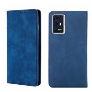 For ZTE Axon 30 Pro 5G Skin Feel Magnetic Flip Leather Phone Case(Blue) (OEM)