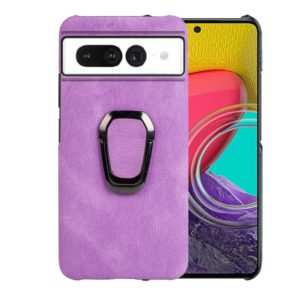 For Google Pixel 7 Pro Ring Holder PU Phone Case(Purple) (OEM)