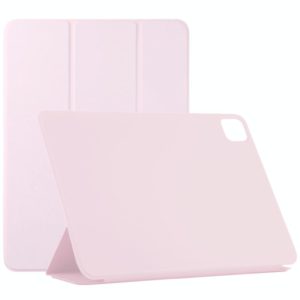 For iPad Pro 12.9 inch(2020) Horizontal Flip Ultra-thin Double-sided Clip Non-buckle Magnetic PU Leather Tablet Case With Three-folding Holder & Sleep / Wake-up Function(Pink) (OEM)