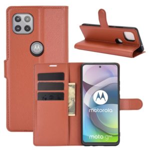 For Motorola Moto G 5G Litchi Texture Horizontal Flip Protective Case with Holder & Card Slots & Wallet(Brown) (OEM)