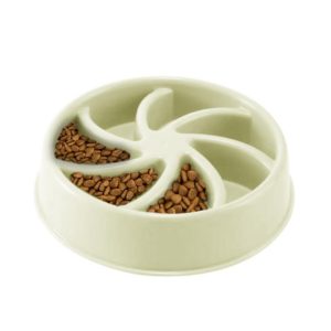 Environmental Protection Food Grade Plastic Anti-choking Slow Food Pet Dog Cat Food Bowl, Style:Windmill(Green) (OEM)