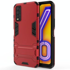 For Vivo Y20 PC + TPU Shockproof Protective Case with Holder(Red) (OEM)