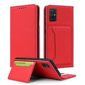 For Samsung Galaxy A71 Strong Magnetism Liquid Feel Horizontal Flip Leather Case with Holder & Card Slots & Wallet(Red) (OEM)