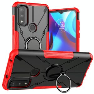 For Motorola G Pure Armor Bear Shockproof PC + TPU Phone Case with Ring Holder(Red) (OEM)