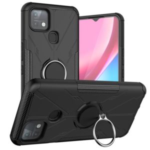 For Infinix Hot 10i Armor Bear Shockproof PC + TPU Protective Case with Ring Holder(Black) (OEM)