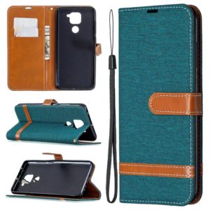 For Xiaomi Redmi Note 9 Denim Texture Horizontal Flip Leather Case with Holder & Card Slots & Wallet & Lanyard(Green) (OEM)