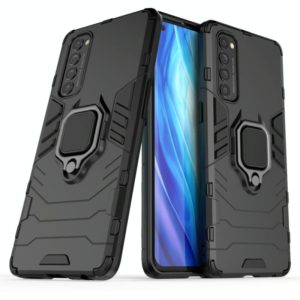 For OPPO Reno4 Pro Shockproof PC + TPU Protective Case with Magnetic Ring Holder(Black) (OEM)