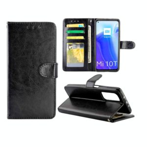 For Xiaomi Mi10T 5G/10T Pro 5G Crazy Horse Texture Leather Horizontal Flip Protective Case with Holder & Card Slots & Wallet & Photo Frame(Black) (OEM)