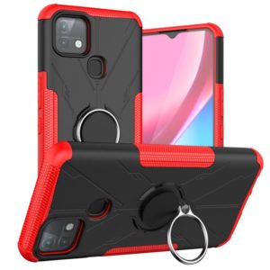 For Infinix Hot 10i Armor Bear Shockproof PC + TPU Protective Case with Ring Holder(Red) (OEM)