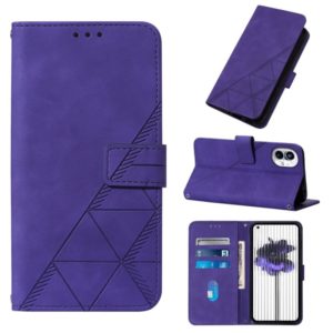 For Nothing Phone 1 3D Embossed Flip Leather Phone Case(Purple) (OEM)
