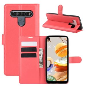 For LG K61 Litchi Texture Horizontal Flip Protective Case with Holder & Card Slots & Wallet(Red) (OEM)