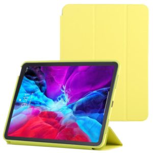 3-fold Horizontal Flip Smart Leather Case with Sleep / Wake-up Function & Holder For iPad Air 2022 / 2020 10.9(Yellow) (OEM)
