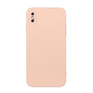 For iPhone XS Max Straight Edge Solid Color TPU Shockproof Case(Light Pink) (OEM)