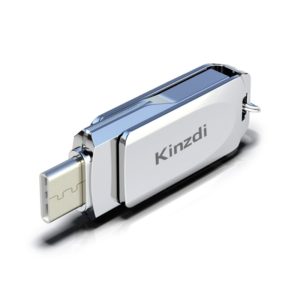 Kinzdi 32GB USB + Type-C Interface Metal Twister Flash Disk V10 (Silver) (Kinzdi) (OEM)
