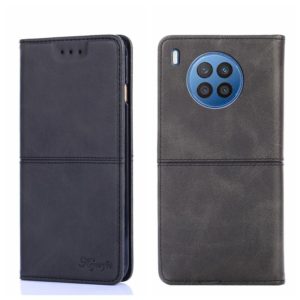 For Huawei Nova 8i Cow Texture Magnetic Horizontal Flip Leather Phone Case(Black) (OEM)