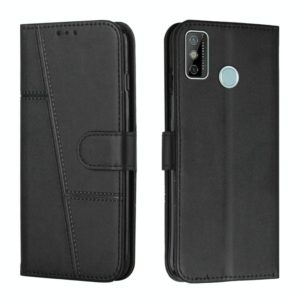 For Tecno Spark Go 2020 / Spark 6 Go Stitching Calf Texture Buckle Leather Phone Case(Black) (OEM)