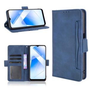 For OPPO A55 5G / A53s 5G Skin Feel Calf Pattern Horizontal Flip Leather Case with Holder & Card Slots & Photo Frame(Blue) (OEM)