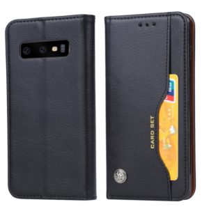 Knead Skin Texture Horizontal Flip Leather Case for Galaxy S10, with Photo Frame & Holder & Card Slots & Wallet (Black) (OEM)