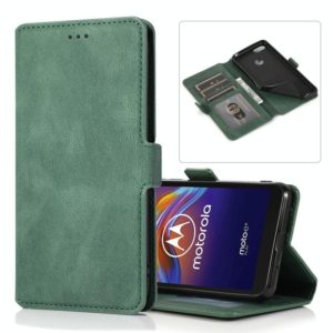 For Motorola Moto E6 Play Retro Magnetic Closing Clasp Horizontal Flip Leather Case with Holder & Card Slots & Photo Frame & Wallet(Green) (OEM)