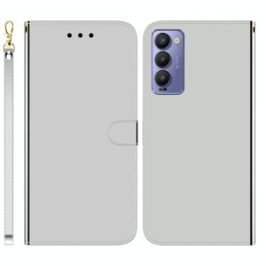 For Tecno Camon 18 / 18P Imitated Mirror Surface Horizontal Flip Leather Phone Case(Silver) (OEM)