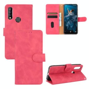For Oukitel C17 / C17 Pro Solid Color Skin Feel Magnetic Buckle Horizontal Flip Calf Texture PU Leather Case with Holder & Card Slots & Wallet(Rose Red) (OEM)