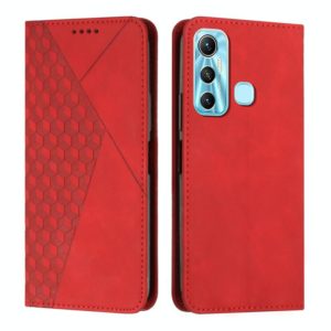 For Infinix Hot 11 Diamond Splicing Skin Feel Magnetic Leather Phone Case(Red) (OEM)