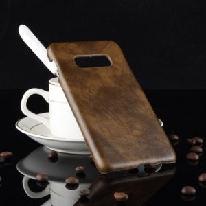 Shockproof Litchi Texture PC + PU Case for Galaxy S10e(Brown) (OEM)
