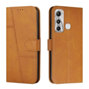 For Infinix Hot 11 Stitching Calf Texture Buckle Leather Phone Case(Yellow) (OEM)