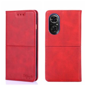 For Honor 50 Cow Texture Magnetic Horizontal Flip Leather Phone Case(Red) (OEM)