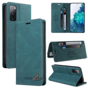 For Huawei P40 Skin Feel Anti-theft Brush Horizontal Flip Leather Case with Holder & Card Slots & Wallet(Blue) (OEM)