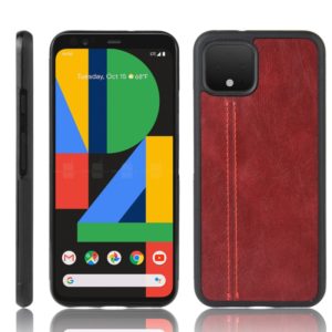 For Google Pixel 4 Shockproof Sewing Cow Pattern Skin PC + PU + TPU Case(Red) (OEM)