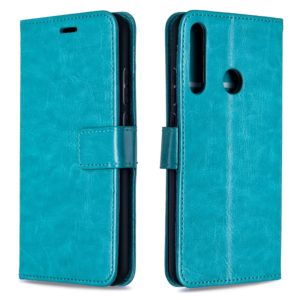 For Huawei P40 Lite E Crazy Horse Texture Horizontal Flip Leather Case with Holder & Card Slots & Wallet & Photo Frame(Blue) (OEM)