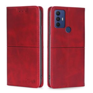 For TCL 30 SE/306/305/Sharp Aqous V6/V6 Plus Cow Texture Magnetic Horizontal Flip Leather Phone Case(Red) (OEM)