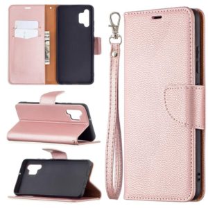 For Samsung Galaxy A32 4G Litchi Texture Pure Color Horizontal Flip Leather Case with Holder & Card Slots & Wallet & Lanyard(Rose Gold) (OEM)