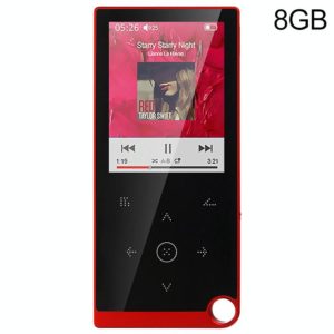 E05 2.4 inch Touch-Button MP4 / MP3 Lossless Music Player, Support E-Book / Alarm Clock / Timer Shutdown, Memory Capacity: 8GB without Bluetooth(Red) (OEM)