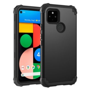 For Google Pixel 4a 5G 3 in 1 Shockproof PC + Silicone Protective Case(Black) (OEM)