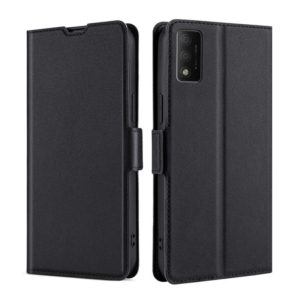 For TCL 30T T603DL Ultra-thin Voltage Side Buckle Horizontal Flip Leather Phone Case(Black) (OEM)