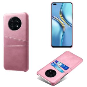 For Huawei nova 8i Calf Texture PC + PU Leather Back Cover Shockproof Case with Dual Card Slots(Pink) (OEM)