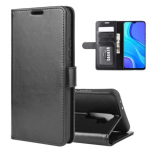 For Xiaomi Redmi 9 R64 Texture Single Horizontal Flip Protective Case with Holder & Card Slots & Wallet& Photo Frame(Black) (OEM)