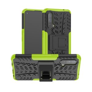 For OnePlus Nord CE 5G Tire Texture Shockproof TPU+PC Protective Case with Holder(Green) (OEM)