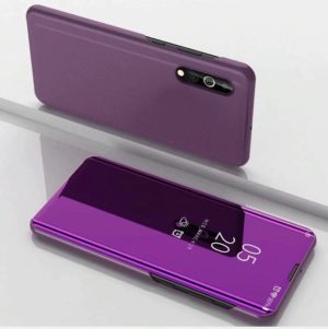 For LG Velvet 5G Plated Mirror Horizontal Flip Leather Case with Holder(Purple) (OEM)