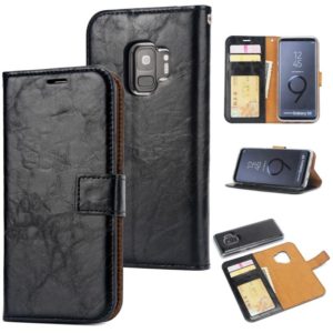 For Samsung Galaxy S9 Crazy Horse Texture Detachable Magnetic Back Cover Horizontal Flip Leather Case with Holder & Card Slots & Photo Frame & Wallet(Black) (OEM)