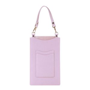 Litchi Texture Card Holder Mobile Phone Bag with Short Strap(Light Pink) (OEM)