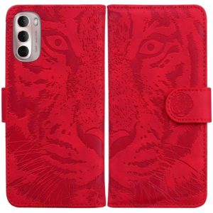 For Motorola Moto G Stylus 4G 2022 Tiger Embossing Pattern Horizontal Flip Leather Phone Case(Red) (OEM)