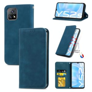 For vivo Y52S Retro Skin Feel Business Magnetic Horizontal Flip Leather Case With Holder & Card Slots & Wallet & Photo Frame(Blue) (OEM)