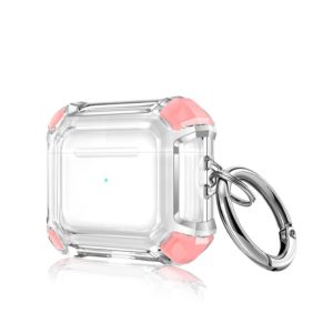Anti-drop Transparent PC Two-color Earphone Protective Case with Hanging Loop for AirPods 3(Pink) (OEM)