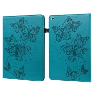 For Samsung Galaxy Tab A 10.1 (2019) T510 Embossed Butterfly Pattern Horizontal Flip Leather Tablet Case(Blue) (OEM)