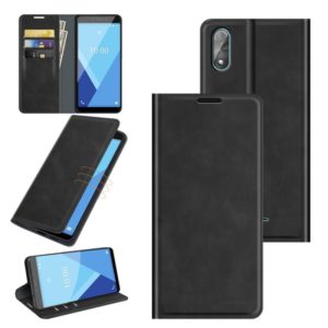 For Wiko Y51 Retro-skin Business Magnetic Suction Leather Case with Holder & Card Slots & Wallet(Black) (OEM)